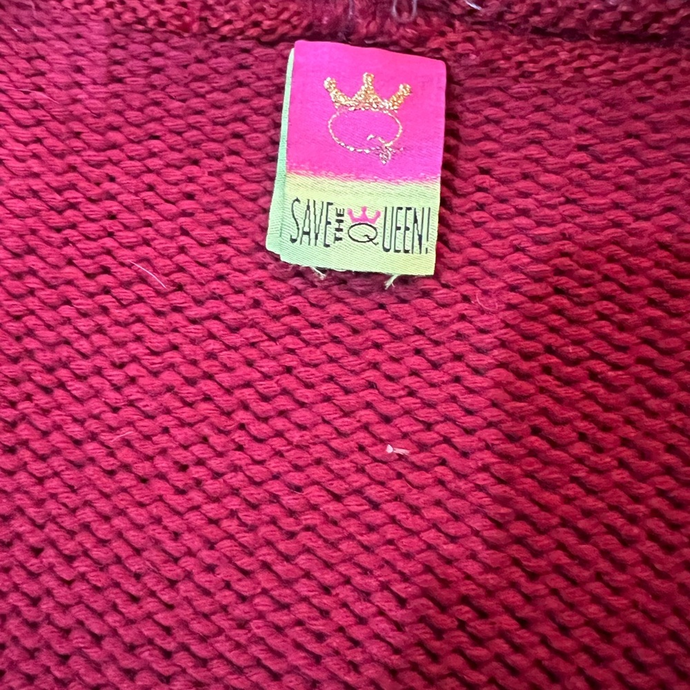 Elegant Red Button-Up Women's Sweater/coat - Picture 9 of 10